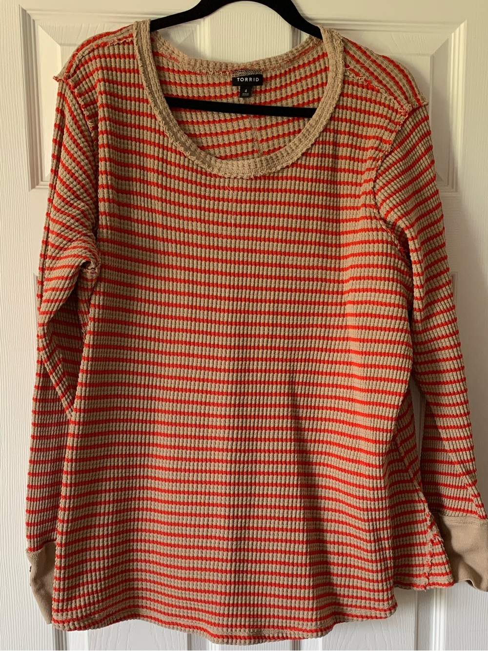torrid Ribbed Stripe Waffle Knit Pullover